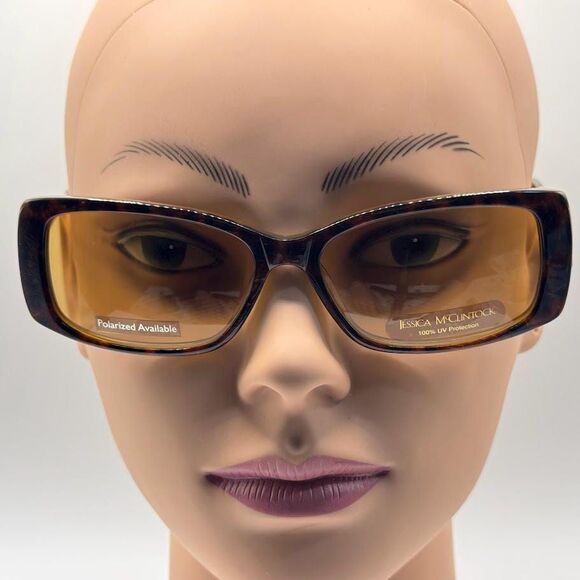 NOS Vintage Y2K Designer Sunglasses | Jessica McClintock | Tortoise/Gold Square main image 8